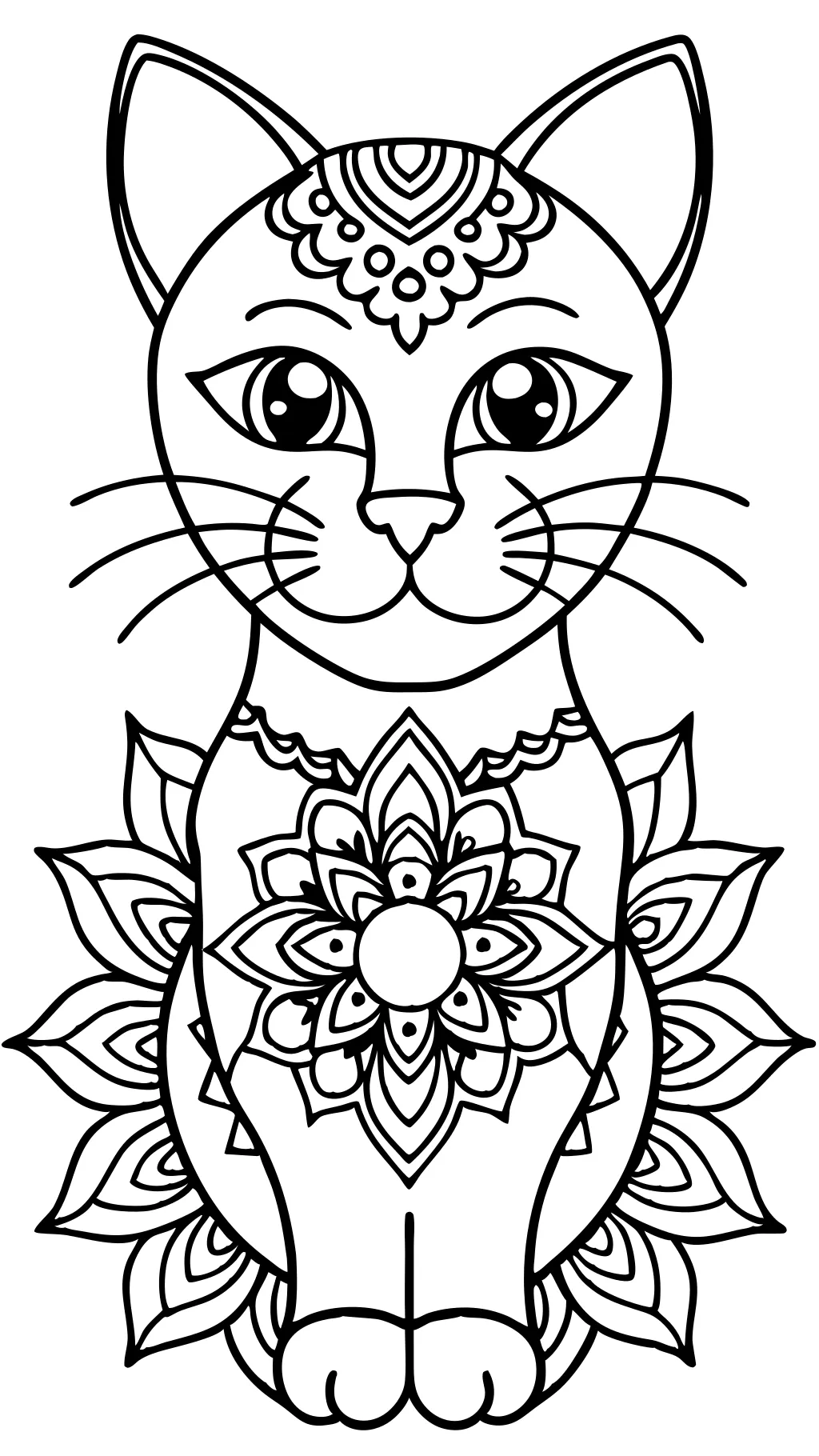 cat mandala coloring pages